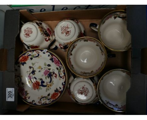 Masons Mandalay Pattern set of Six Coffee Cups and Saucers: height of cup 7.5cm(12)