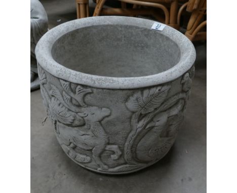 Garden Ornament / planter decorated with deer , height 32cm