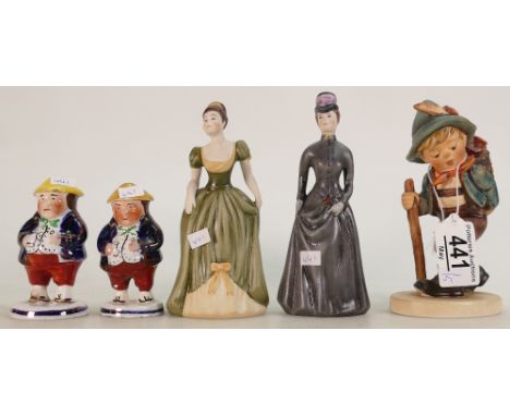 A mixed collection of items to include: Atherton Pottery Salt &amp; Pepper pots, small Goebel lady figures &amp; Similar Hiki
