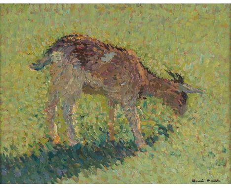 HENRI MARTIN (FRENCH 1860-1943)The Goat, circa 1937oil on panel30 x 39 cm (11 3/4 x 15 1/4 in)signed lower rightPROVENANCEPur