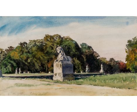 ALEXANDRE BENOIS (RUSSIAN 1870-1960)Fontainebleau, 1935watercolor on paper26 x 43.8 cm (10 1/4 x 17 1/4 in.)signed and dated 