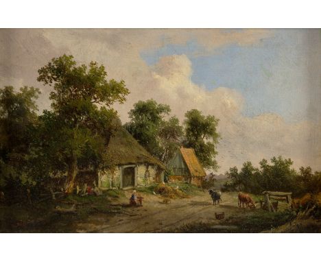 A 19TH CENTURY BELGIAN PAINTINGA House in the Backwoods, oil on canvas laid on panel21 x 33 cm (8 1/4 x 12 7/8 in.)signed ind