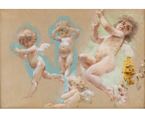 KONSTANTIN MAKOVSKY (RUSSIAN 1839-1915)Putti from the Interior Decor of the Baron von Dervis Mansion, 1880-1890pastel on canv