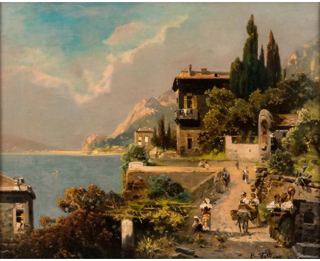 ROBERT ALOTT (AUSTRIAN 1850-1910)Varenna, Lago di Como, oil on canvas42.5 x 53 cm (16 3/4 x 20 7/8 in.)signed lower right; in