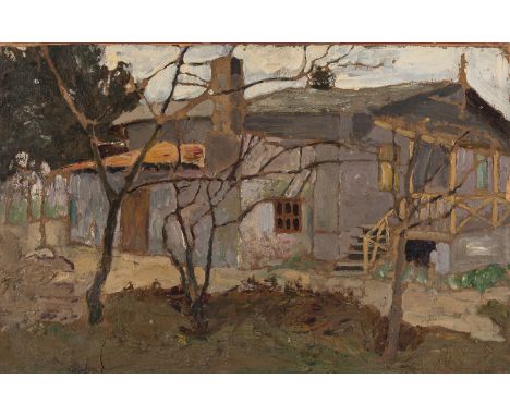 VLADIMIR DAVIDOVICH BARANOV-ROSSINE (RUSSIAN 1888-1944)A View of the House, 1905-08oil on paper laid on board33.3 x 51 cm (13