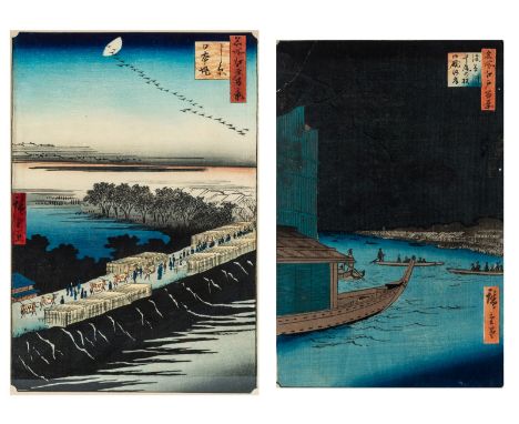 A GROUP OF TWO UKIYO-E PRINTS FROM THE SERIES ONE HUNDRED FAMOUS VIEWS OF EDO, UTAGAWA [ANDO] HIROSHIGE (JAPANESE 1797-1858) 