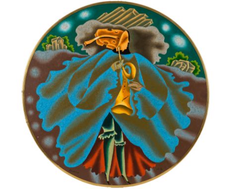 EDOUARD ZELENINE (RUSSIAN 1938-2002)Musicienne, oil on canvasdiameter: 60 cm (23 5/8 in.)signed lower left, initialed in Cyri