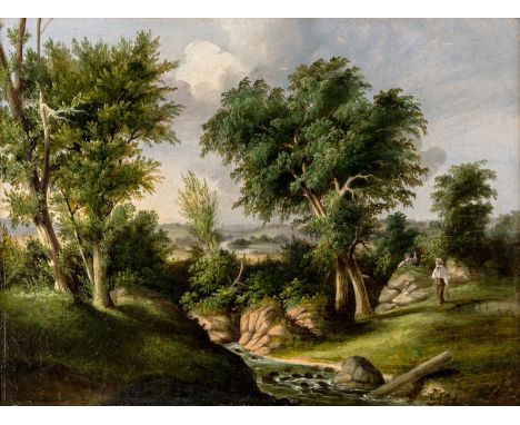 CHARLES H. CODMAN (AMERICAN 1800-1842)Landscape with Figures, c. 1846-57oil on canvas30.5 x 40.6 cm (12 x 16 in.) signed with