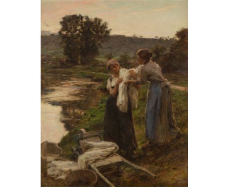 LEON AUGUSTIN LHERMITTE (FRENCH 1844-1925)Depart des laveuses le soir, 1892oil on canvas98 x 78 cm (38 1/2 x 30 3/4  in.)sign