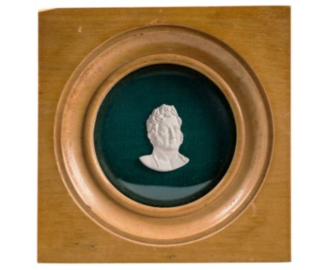 A RUSSIAN BISQUE CAMEO OF A MILITARY FIGURErealistically carved, depicting the man in a three-quarter view, length: 42 mm (1 