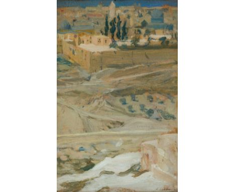 ARNOLD BORISOVICH LAKHOVSKY (RUSSIAN 1880-1937)View of Jerusalem, 1908-1909oil on board26 x 18 cm (10 3/8 x 7 1/8 in.)signed 