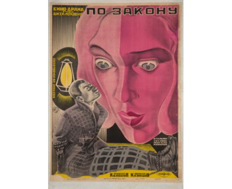 ANTON LAVINSKY (RUSSIAN 1893-1968) AND ELIZABETH LAVINSKAYA (RUSSIAN 1901-1949)PO ZAKONU [By the Law], Soviet film poster, 19