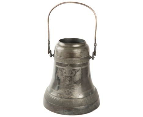 AN AMERICAN SILVERPLATE CHAMPAGNE HOLDER IN THE FORM OF A MOSCOW BELL, SIMPSON, HALL, MILLER & CO., 1866-1898in the form of t