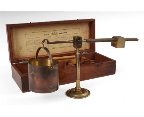 DRING & FAGE, 19 & 20 TOOLEY STREET, LONDON AN EARLY 19TH CENTURY BOXED CHONDROMETER/CORN SCALES the original mahogany hinged