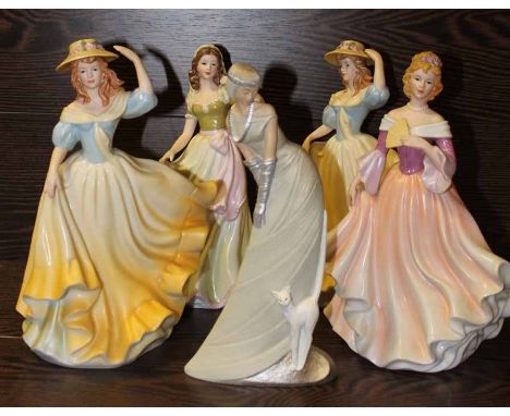 EIGHT MODERN CERAMIC LADY FIGURES
largest 29cm high
