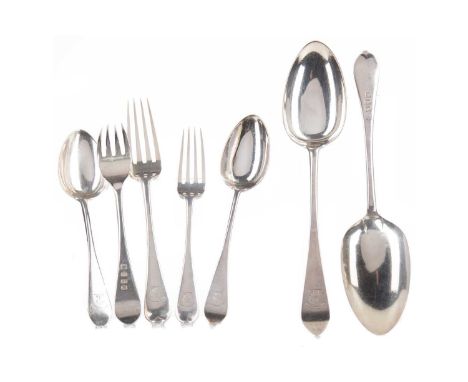 GROUP OF VICTORIAN SILVER CELTIC PATTERN TABLE APPOINTMENTS,maker R &amp; W Sorley, Glasgow 1894, comprising soup ladle, four