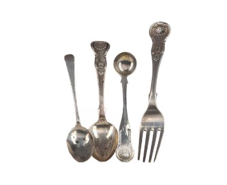 SCOTTISH PROVINCIAL SILVER TEASPOON,possibly James McEwan, active Glasgow circa 1762-90, no further stamped marks, Old Englis