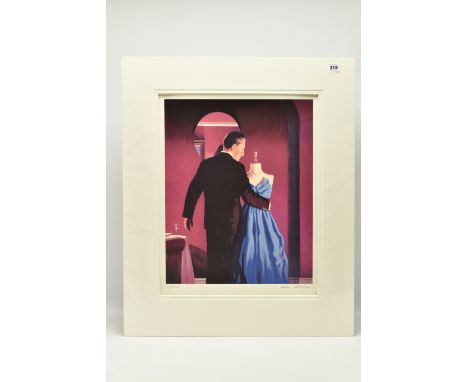 JACK VETTRIANO (SCOTTISH 1951) 'ALTAR OF MEMORY', a signed limited edition print on paper depicting a male figure with a mann