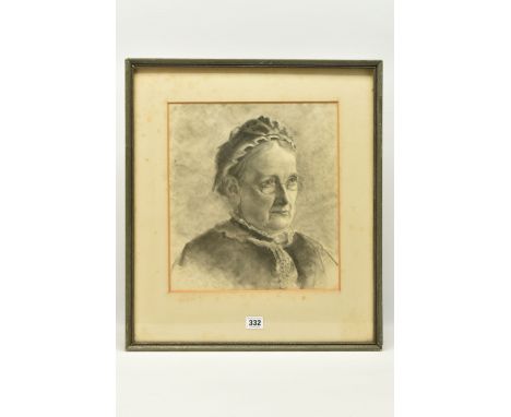 A LATE VICTORIAN PORTRAIT OF AN ELDERLY WOMAN, a head and shoulders study with the sitter wearing glasses, unsigned, attribut