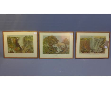 3 prints of Victoria falls together with an architectural prints and one other of Rome. 
