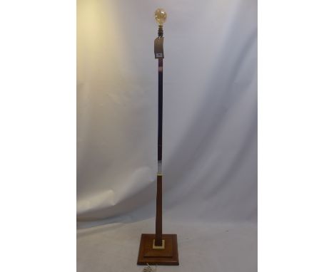 A art deco chrome and oak standard lamp