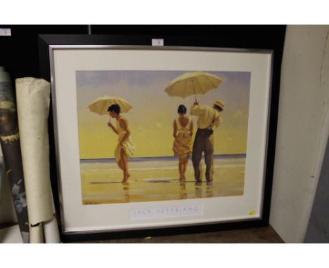 A FRAMED & GLAZED JACK VETTRIANO PRINT