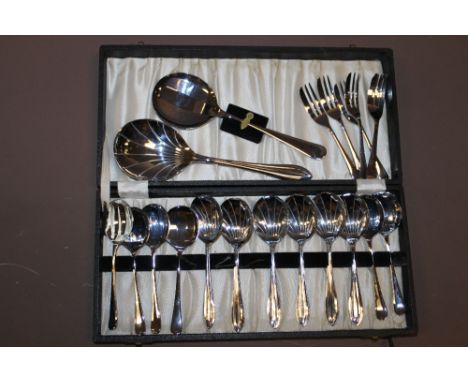 A CASED SPOON & FORK SET