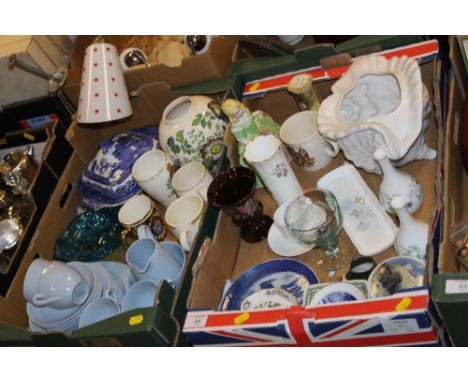 TWO TRAYS OF CHINA & CERAMICS TO INC WEDGWOOD, AYNSLEY, SPODE, ETC