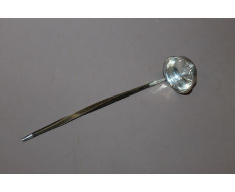 A HALLMARKED SILVER WHALEBONE HANDLED TODDY LADLE