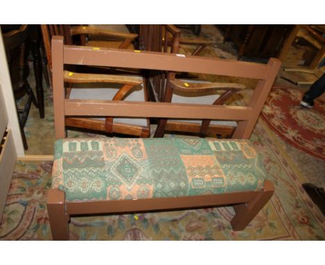 A PAINTED WOODEN BENCH