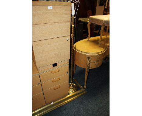 A BRASS FENDER + A LAMP STANDARD  (2)