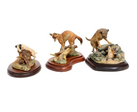 Border Fine Arts 'Border Terrier and Vixen', model No. L35 by Ray Ayres, limited edition 518/850, with certificate; together 