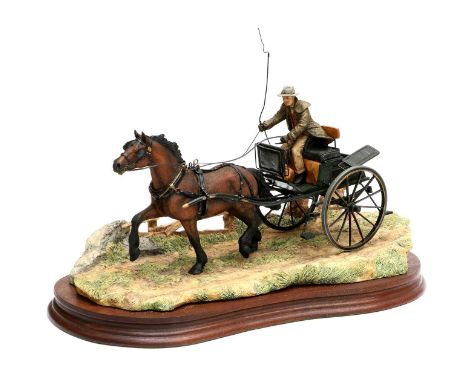 Border Fine Arts 'The Country Doctor' (Man and Gig), model No. JH63 by Ray Ayres, limited edition 327/1250, on wood base, wit