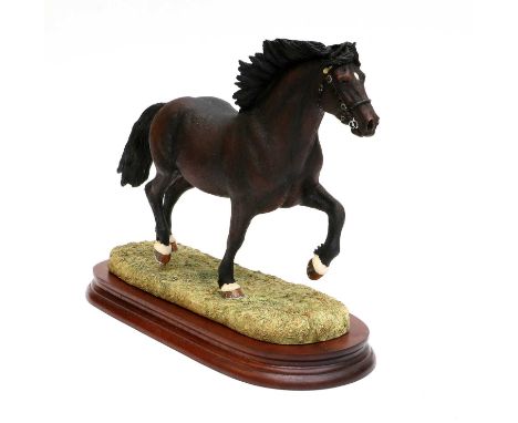 Border Fine Arts 'Welsh Cob Stallion', model No. B0240B by Anne Wall, limited edition 33/1250, on wood base, with certificate