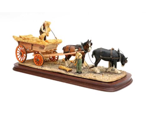 Border Fine Arts 'Harvesting', model No. L62 by Judy Boyt, limited edition 237/350, on wood base, with certificate (a.f)No bo