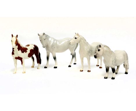 Beswick Horses Including: Connemara Pony ''Terese of Leam'', model No. 1641 and Pinto Pony, first version, model No. 1373; to