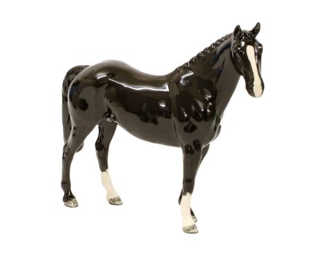 Beswick Hunter, model No. H260, limited edition 60/500, black gloss, with certificate and box