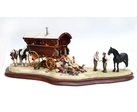 Border Fine Arts 'Striking a Deal at Appleby Fair', model No. B0664 by Ray Ayres, limited edition 523/600, on wood baseNo box