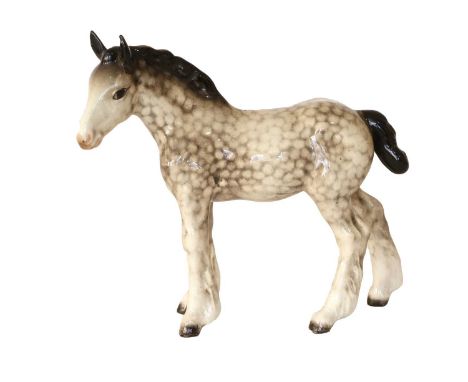 Beswick Shire Foal (Small), model No. 1053, rocking horse grey glossCrazing throughout but no signs of damage or restoration.