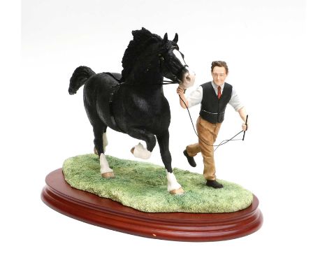 Border Fine Arts 'Into Their Stride' (Black), model No. B1396 by Ray Ayres, limited edition 124/500, on wood base, with certi