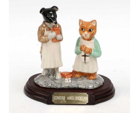 Beswick Beatrix Potter Tableau 'Ginger and Pickles', model No. 3790, limited edition 2503/2750, on wooden plinth