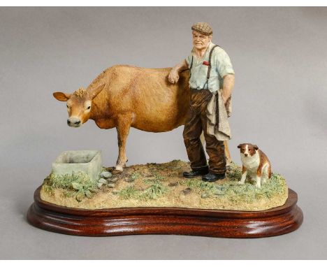 Border Fine Arts 'Putting The World To Rights' (Farmer, Bull and Dog), model No. B0890 by Ray Ayres, limited edition 85/500, 