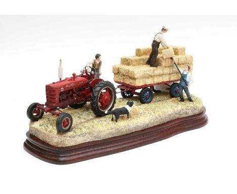 Border Fine Arts 'A Bit of a Stretch' (McCormick Farmall), model No. B1481 by Ray Ayres, limited edition 130/500, on wood bas