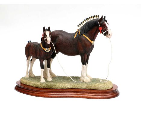 Border Fine Arts 'Champion Mare and Foal' (Shire Mare and Foal, Standard Edition), model No. B0334A by Anne Wall, limited edi