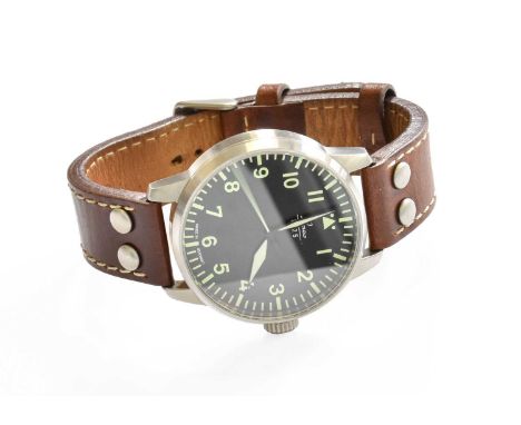 A Military Style Stainless Steel Automatic Centre Seconds Laco Wristwatch, model 1925, with box and paperwork