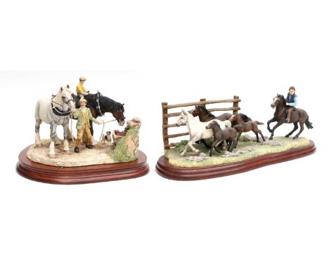 Border Fine Arts 'You Can Lead A Horse To Water' (Heavy Horses), model No. BFA202, limited edition 5/1500, with certificate; 