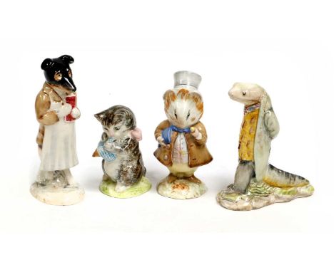 Beswick Beatrix Potter Figures Comprising: 'Pickles', BP-3b; together with 'Sir Issac Newton', 'Amiable Guinea Pig' and 'Miss