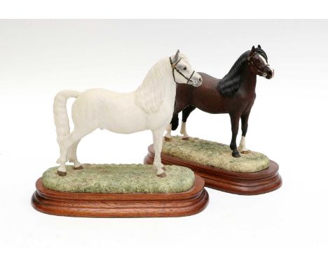 Border Fine Arts 'Welsh Mountain Pony' (Style Three), model No. B0534A (grey) and B0534B (Brown), limited edition, 852/1250 a
