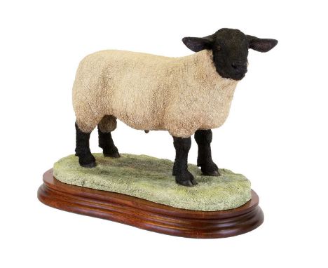 Border Fine Arts 'Suffolk Tup' (Style Two), model No. B0777 by Jack Crewdson, limited edition 269/1250, on wood baseThe tips 