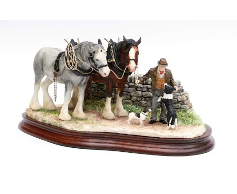 Border Fine Arts 'Homeward Bound' (Clydesdale Horses), model No. B1029 by Anne Wall, limited edition 392/650, on wood base, w